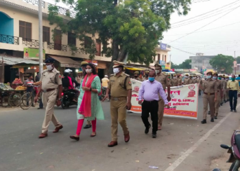 नोडल अधिकारी द्वारा महिला पुलिस कर्मियों के साथ “मिशन शक्ति मार्च” का किया गया आयोजन