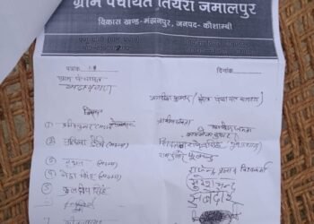 ग्राम पंचायत सेक्रेटरी ग्राम प्रधान व ग्राम पंचायत सदस्यों शिकायत.