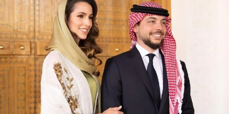 जॉर्डन के क्राउन प्रिंस हुसैन बिन अब्दुल्ला और सऊदी अरब की राजवा