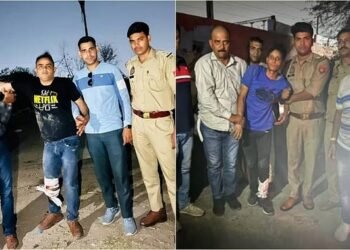 लुटेरों से मुठभेड़: लोगों से मोबाइल और सामान लूटकर फरार हो जाते थे, दो गिरफ्तार